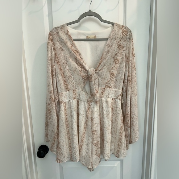 Altar'd State Pants - Altar’d State Beige Snake Skin Romper